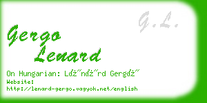 gergo lenard business card